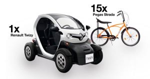 Câștigă o mașină electrică Renault Twizy sau una dintre cele 15 biciclete Pegas Strada cu My Orange