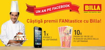 Castiga 4 smartphone-uri iPhone 5 si 40 vouchere Billa de 100 lei