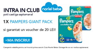 Castiga saptamanal un pachet de scutece Pampers Giant Pack