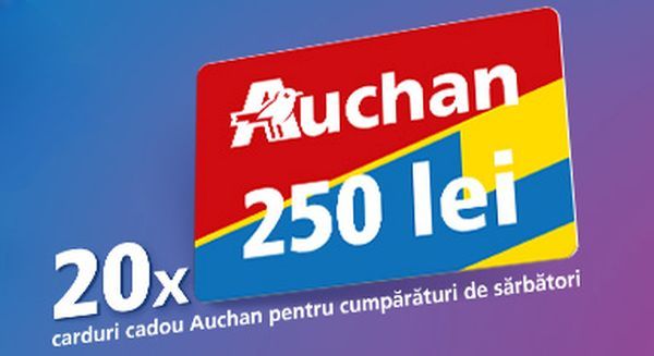 Câștigă 20 vouchere Auchan în valoare de 250 lei fiecare