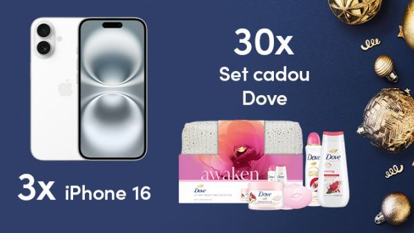 Câștigă 3 telefoane iPhone 16 128GB 5G