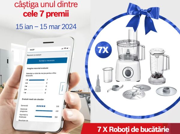 Câștigă 7 roboți de bucătărie Bosch MultiTalent 3 MCM3200W