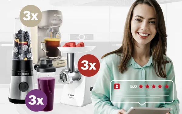 Câștigă 3 espressoare Bosch Tassimo Finesse TAS167P