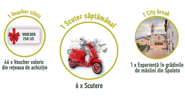 Câștigă 6 scutere Vespa Sprint 125