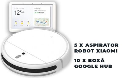 Câștigă 5 aspiratoare robot Xiaomi Mi Vacuum Mop Cleaner