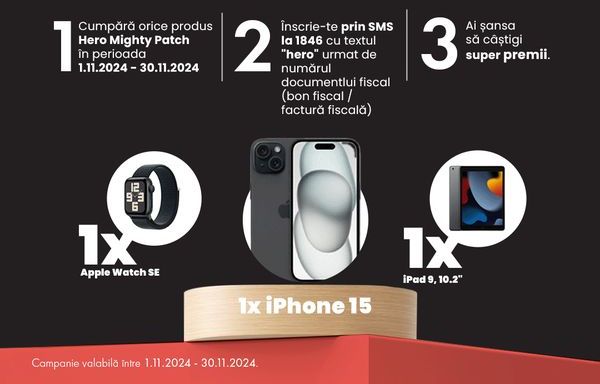 Câștigă un telefon iPhone 15 128GB 5G