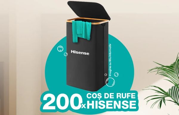 Câștigă 200 coșuri de rufe Hisense