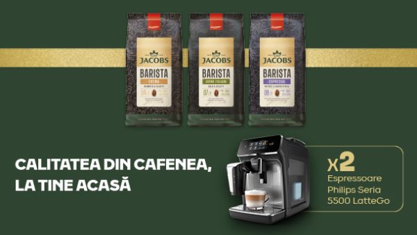 Câștigă 2 espressoare automate Philips Seria 5500 LatteGo