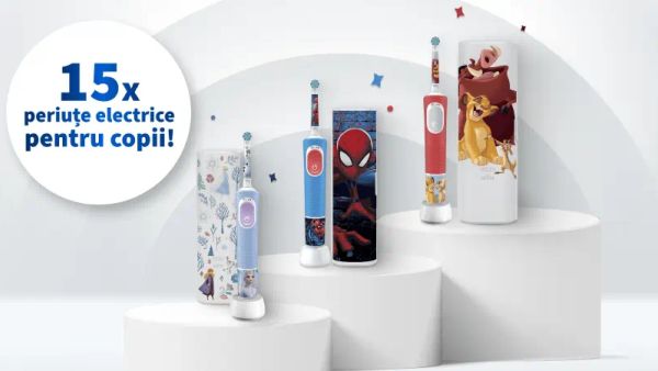 Câștigă 15 periuțe de dinți electrice Oral-B Pro Kids