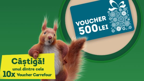 Câștigă 10 vouchere Carrefour în valoare de 500 lei fiecare