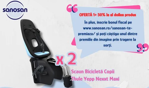 Câștigă 2 scaune bicicletă copii Thule Yepp Nexxt Maxi