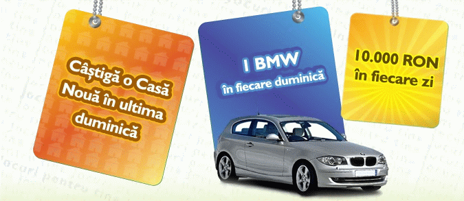 Castiga o casa, 14 masini BMW si 109 premii a cate 10.000 lei fiecare