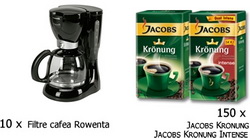 Castiga 10 filtre de cafea Rowenta si 150 de pachete de cafea Jacobs Kronung