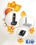 Castiga un telefon Dect Panasonic, un router wireless Gigaset si un telefon fix Teleton