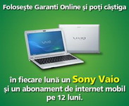 Castiga un notebook Sony Vaio si conexiune la internet mobil pentru 12 luni