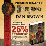 25% reducere la cartea "Inferno" de Dan Brown