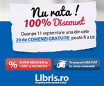 Castiga instant 20 de comenzi gratuite la Libris