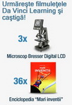 Castiga 3 microscoape Bresser Digital LCD 40-1600x si 36 de enciclopedii "Mari inventii ale umanitatii"