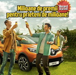 Castiga 9 masini Renault Captur si 2 milioane de PET-uri Bergenbier 2.5L