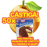 Castiga 50 de cutii Mix pentru Musuroi de Cartita cu piersici si iaurt