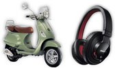 Castiga un scuter Vespa si 15 perechi de casti Philips O'Neill