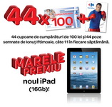 Castiga un iPad 3 si 44 vouchere Carrefour de 100 lei