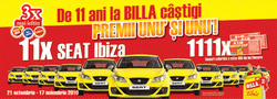 Castiga 11 masini Seat Ibiza si 1.111 vouchere de 100 lei