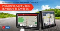 Primesti 100 de lei card cadou pentru orice sistem de navigatie Garmin