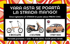 Castiga o masina Fiat 500, 2 scutere Piaggio Liberty si 3 biciclete  pliabile Romet