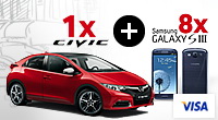 Castiga o masina Honda Civic si 8 smartphone-uri Samsung Galaxy S III